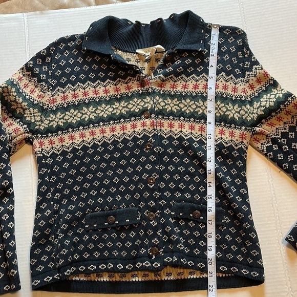 G.H.Bass&Co-looks like a Large-blue/green/tan/red button down cardigan sweater - Picture 10 of 10